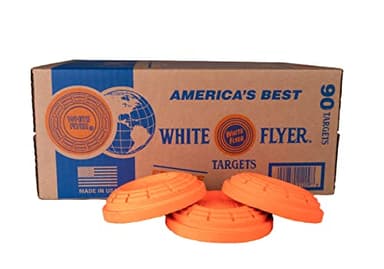 White Flyer Clay Pigeon Trap and Skeet Targets 90 Count (Pack of 2) with White Flyer Scorecard