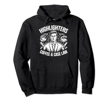 Highlighters Coffee and Case Law Law Student Pullover Hoodie