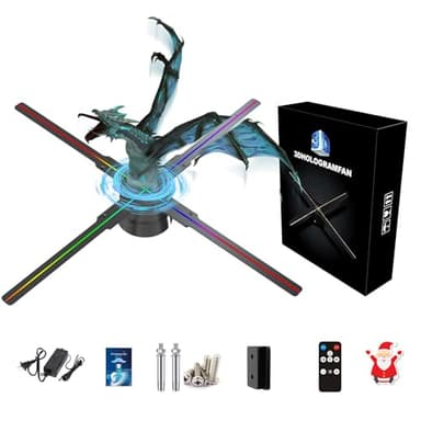 3DHologramFan,18.1" HologramFan with Remote/Bluetooth/WIFI/700 Video Library,Missyou Holographic Fan with HD LED 2000 * 1444PX Resolution Picture Fan Spinner Small for Shop/Bar/Christmas/Halloween