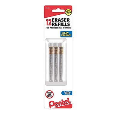 Pentel 399683 Refill Erasers White 12/Pack (Z2-1N),Tube