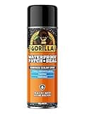 Gorilla Waterproof Patch & Seal Rubberized Sealant Spray, Black, 16 Ounce (Pack of 1) - Seals Out Water, Air, and Moisture