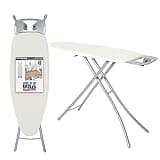 Ironing Board Extra Wide 18” Made in The USA by Seymour Home Products (Khaki), Includes Iron Rest, Cover & Pad | 4 Heavy Duty Legs for Extra Support | Steel Mesh Top for Advanced Steam Flow
