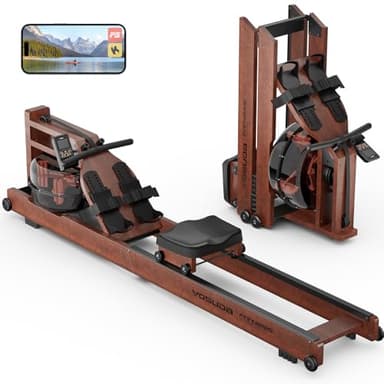YOSUDA Water Rowing Machines for Home Use- Foldable Rower Machine 400LBS Weight Capacity with Dedicated Monitor & Bluetooth APP, Comfortable Seat