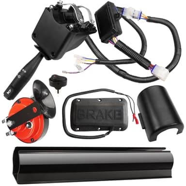 Golf Cart Turn Signal Kit with Horn, Brake Light Switch, Golf Cart Blinker Switch Kit for 12V Club Car DS EZGO TXT RXV Yamaha. 9-Pin Plug Wiring Harness, Upgrade Street Legal Plug & Play Light Kit