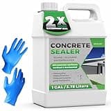 Professional Concrete Sealer, 1 Gallon Penetrating Concrete Sealer Outdoor, Penetrating Water-Based Silane Siloxane Sealer Waterproofer for All Porous Concrete Surfaces, Driveways, Patios, Sidewalks