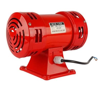 Base Mount Air Raid Siren, 120dB Electric Emergency Safety Alarm, Motor Driven Metal Air Horn, Continuous Loud Tornado Alarm 110V