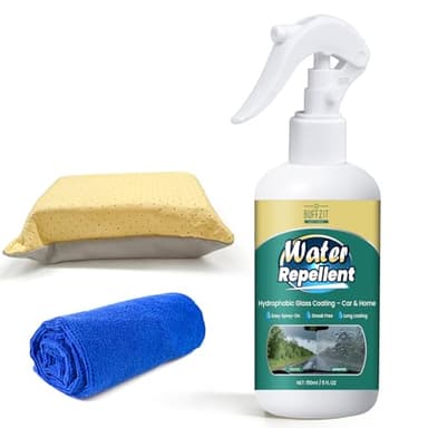 Glass Water Repellent Spray - Hydrophobic Rain Repellent for Car Windshield, Shower Doors, Windows & Mirrors - Long-Lasting Waterproof Treatment, Streak-Free Vision, Prevents Water Spots, 5 oz / 150ml