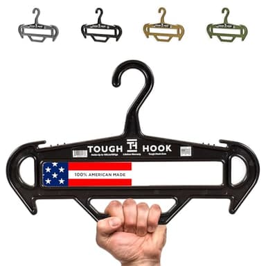 Tough Hanger XL | A Beast of a Hook | American Made | Premium X-Large Heavy Duty |Outdoor Gear,Wetsuit Dive Scuba Gear & Heavy Clothing–180 lb Capacity Hanger |Built in Gripper Carry Handle, 1 Black