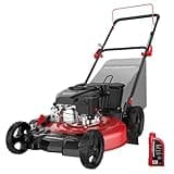 PowerSmart Gas Lawn Mower 21-inch, 144cc OHV Engine 3-in-1 Rear Bag, Mulch and Side Discharge, 6-Position Height Adjustment