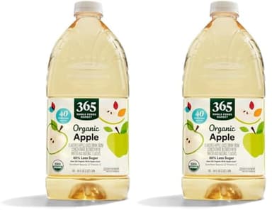 365 by Whole Foods Market Apple Juice, Organic, 64 Fl Oz | Reduced Sugar | Pack of 2