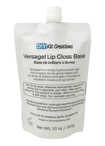 DIY Kit Creations Versagel ME Lip Gloss Base 10oz, Vegan, Gluten-free, Clear, Moisturizing, Made in the USA (283g)
