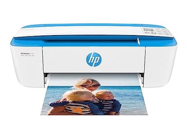 HP DeskJet 3755 Compact All-in-One Wireless Printer, Instant Ink, Works with Alexa - Blue Accent (J9V90A)