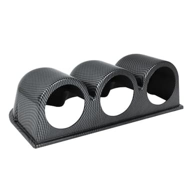 wuyaoyao Universal 2" 52mm 3 Hole Car Dash Gauge Pod Holder, ABS Plastic Gauge Meter Console Dashboard Mount, Triple Hole Vehicle Dash Meter Cup Gauges Housing Pod (Carbon Fiber, 3-Hole)