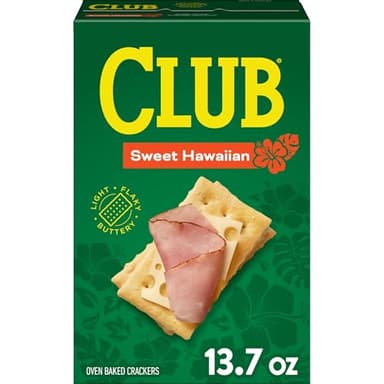 Club Crackers, Lunch Snacks, Snack Crackers, Sweet Hawaiian, 13.7oz Box (1 Box)