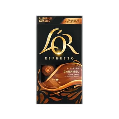 L'OR Espresso Capsules, 10 Count Caramel, Single-Serve Aluminum Coffee Capsules Compatible with the L'OR BARISTA System & *Nespresso Original Machines, 10 Count (Pack of 1)