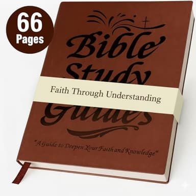 66-Page Bible Study Guide & Devotional Journal - PU Leather Cover, Scripture Summaries, Daily Reflections | Beginner-Friendly Spiritual Growth Notebook | Christian Gift Idea (Brown)