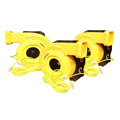 Zoom XLT Inflatable Bounce House Blower Trio | 3 Durable Blowers Included | 1, 1.5, and 2 Horsepower Blowers for Inflatable Bounce Houses, Water Slides, and More