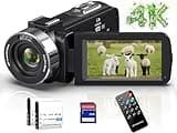 THPACIP 4K 48MP Video Camera Camcorder 30FPS with IR Night Vision,18X Digital Zoom Camera Recorder 3.0" LCD Touch Screen Vlogging Camera for YouTube with Controller, 32GB SD Card, 2 Batteries