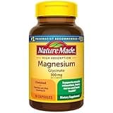 Nature Made High Absorption Magnesium Glycinate 300mg per 3 Capsules, Magnesium Supplement for Muscle, Heart, Nerve and Bone Support, 90 Magnesium Bisglycinate Capsules, 30 Day Supply