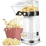 Hot Air Popcorn Popper with Measuring Cup(Butter Melting Tray), Electric Popcorn Machine, Easy to Use, No Oil, Space Saving, Popcorn Maker Gift for Popcorn Fans