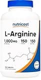 Nutricost L-Arginine 1000mg, Amino Acid Tablets (150 Tablets)