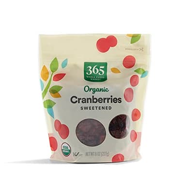 365 by Whole Foods Market, Organic Dried Sweetened Cranberries, 8 Ounce