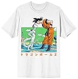 Dragon Ball Z Goku and Freiza Men's White Graphic Crew Neck Tee-M