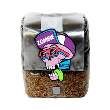Zombie Mushrooms All-in-One Mushroom Grow Kit (1-Pack) – 3lb Mini Bags with Sterilized Grain and CVG Substrate, Injection Ports Included, for Growing Mushrooms at Home (Spores Not Included)