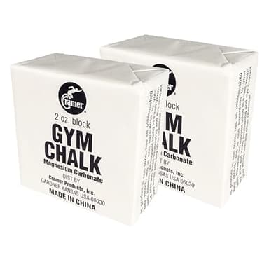 Cramer Gym Chalk Block, 2-Pack of 2 oz, Magnesium Carbonate for Powerlifting, Rock Climbing, Gymnastics, Crossfit, Weightlifting & Bouldering, Use in Chalk Balls & Bags, Superior Grip