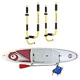 Suspenz Stand Up Paddle Board Rack, Surfboard Storage Hooks, SUP Folding Wall Mount Hangers, Paddleboard Holder, Indoor and Outdoor Use, Holds up to 75 lbs (12-8602)