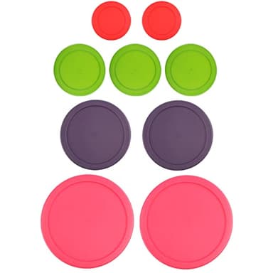 Replacement Lids for Pyrex Glass Food Storage Containers Round (2) 7202-PC 1 Cup Red (3) 7200-PC 2 Cup Green (2) 7201-PC 4 Cup Purple (2) 7402-PC 6/7 Cup Fuchsia