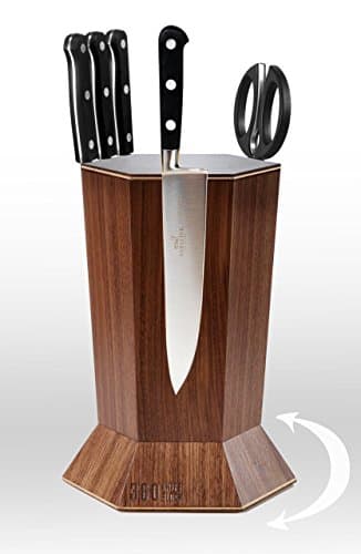 360 Knife Block - (Walnut) ROTATING Magnetic knife block - SeriousEats/ATK/Cooksillustrated BEST Universal Knife Block - handmade in Washington