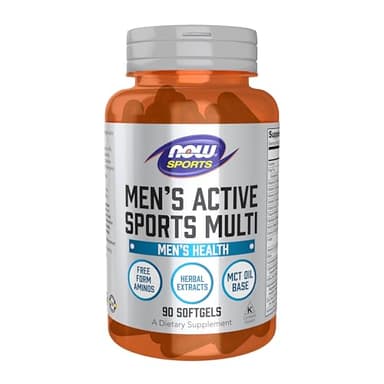 NOW Foods Sports Nutrition, Men's Extreme Sports Multi with Free-Form Amino Acids, ZMA®, Tribulus, MCT Oil, and Herbal Extracts, 90 Softgels