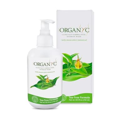 Organyc Feminine Intimate Wash for Sensitive Skin, 250 ml, pH-Balanced Cleanser with Organic Tea Tree & Botanical Extracts
