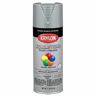 Krylon K05587007 COLORmaxx Spray Paint and Primer for Indoor/Outdoor Use, Metallic Aluminum, 11 Ounce (Pack of 1)