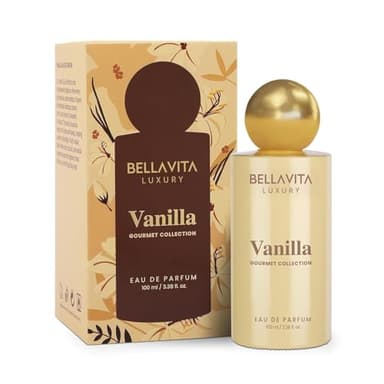 Bellavita Luxury Vanilla Eau de Parfum | 100 ml (3.4 fl.oz.) | Perfume for Men and Women | Gourmet, Coconut, Vanilla and White Musk Notes | Long Lasting Unisex Fragrance