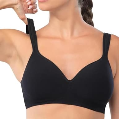 Underoutfit Perfect Neckline Everyday Wireless Bra - Comfy Women's Without Underwire Black