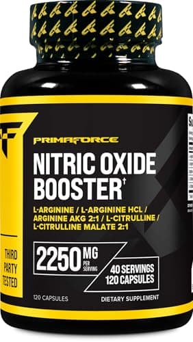 Primaforce Nitric Oxide Booster (2,250mg, 120 Capsules) - 40 Servings of Our Nitric Oxide Boosting Blend for Pre-Workout and Post-Workout