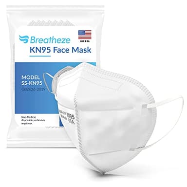 Breatheze KN95 Face Masks Made in USA - Face Masks Disposable KN95 Mask - FDA Registered KN95 Masks
