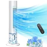 BIESQYA Windowless Portable Air Conditioner Ac Units with Remote, Evaporative humidifier Air Tower Cooling Fan, Small Indoor Outdoor Oscillating Swamp Cooler 7H Timer,Large White