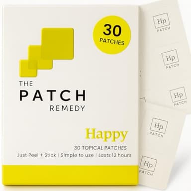 The Patch Remedy Happy Patch | 5-HTP, L-Theanine, Rhodiola, Inositol, B6, Vitamin D3 | 30 Patches