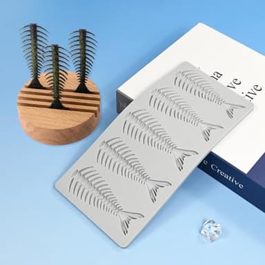 mostsom Silicone Molds 3D Fish Bone Candy Lace Fondant Mold for Baking, Polymer Clay, Sugar Craft, Cupcake, Cake Decorating, Chocolate, Resin, Soap, Easy Clean (C_ Fish Bone)