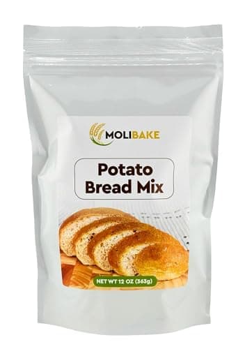 Molibake Potato Bread Mix - All-Natural Baking Mix for Bread Machine and Oven - 12 oz - Mix for Bread with Potato Flakes, Rye flour, Parsley flakes - Easy-to-Use Bread Maker Mix for Homemade Baking