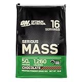 Optimum Nutrition Serious Mass, Weight Gainer Protein Powder, Mass Gainer, Vitamin C and Zinc for Immune Support, Creatine, Chocolate, 12 Pound (Packaging May Vary)