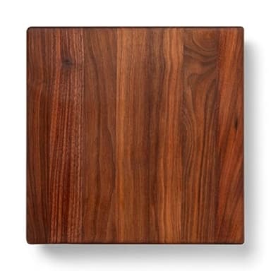 John Boos B Series Square Wooden Walnut Cutting Board 12”x12” – 1.5” Thick, 5-lb Non-Reversible Butcher Block with Wood Bun Feet & Edge-Grain
