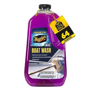 Meguiar's M43 Marine/RV Boat Wash, pH-Balanced Boat/RV Wash for Protecting Fiberglass and Gel Coat, Streak-Free Shine that Keeps Surfaces Clean and Protected, 64 Oz