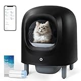 Sousia Self-Cleaning Cat Litter Box - 56L Extra Large Robot Automatic Cat Litter Box for Multi Cats with Safety Protection/Anti-Pinch/APP Control Black