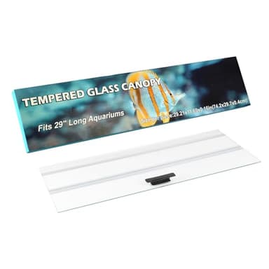 CUCZUUS 29.21x11.69 x0.16in Clear Tempered Glass Canopy,Aquarium Fish Tank Hoods FITS for Most 20Long/29 Gallon Fish Tanks (Aqueon, Marine Land & Perfecto)