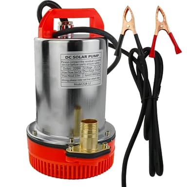 DC 12V Submersible Water Pump Submersible Deep Well Water Pump 1 inch Outlet，Irrigation Water Pump with Upgrade Copper Motor