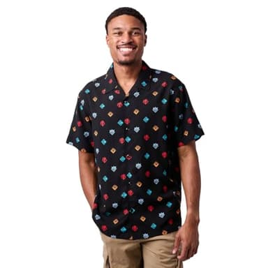 Bioworld Jujutsu Kaisen All-Over Print Adult Collared Button-Up Short Sleeve Shirt Small